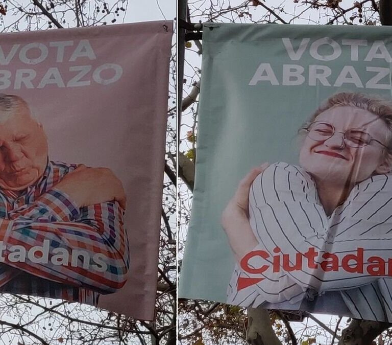 "Vota abrazo": la campaña de Ciudadanos en Cataluña que desata burlas en las redes