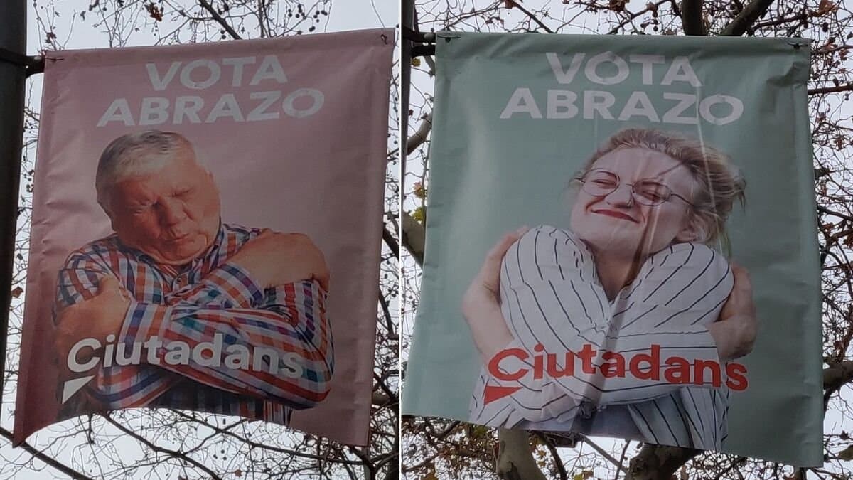 "Vota abrazo": la campaña de Ciudadanos en Cataluña que desata burlas en las redes