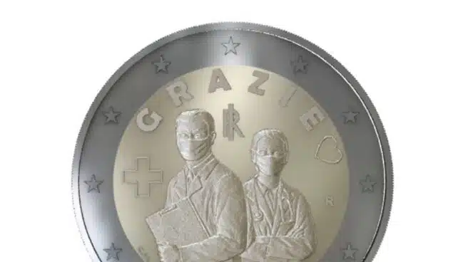 "Grazie", la moneda de dos euros que homenajeará a los sanitarios en Italia