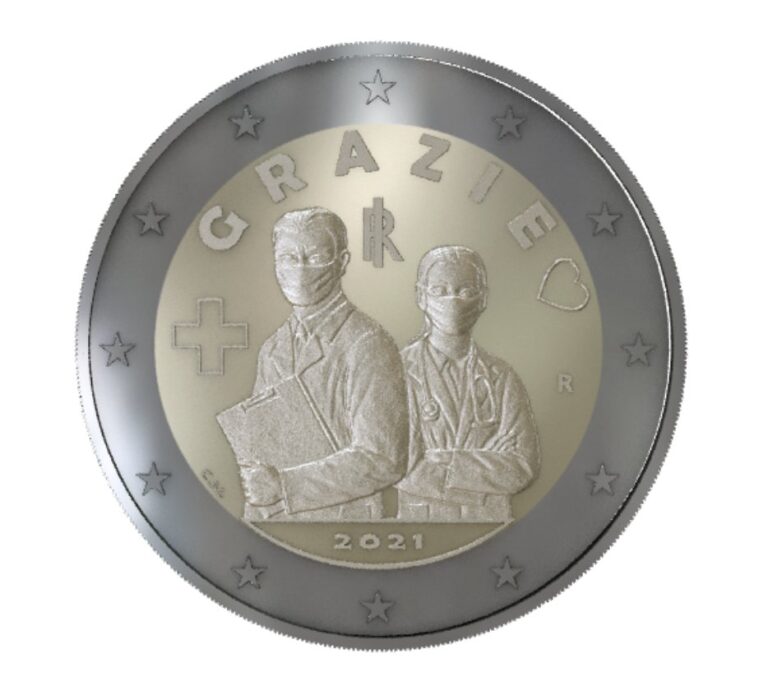 "Grazie", la moneda de dos euros que homenajeará a los sanitarios en Italia