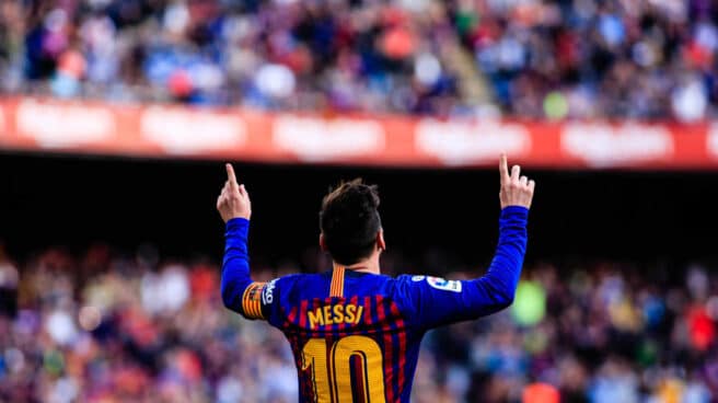 Leo Messi celebra un gol, en una imagen de archivo.