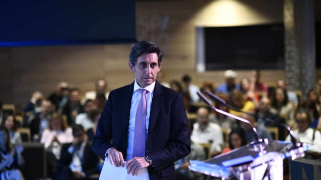 El presidente de Telefónica, José María Álvarez-Pallete, durante una conferencia en la Fundación Telefónica