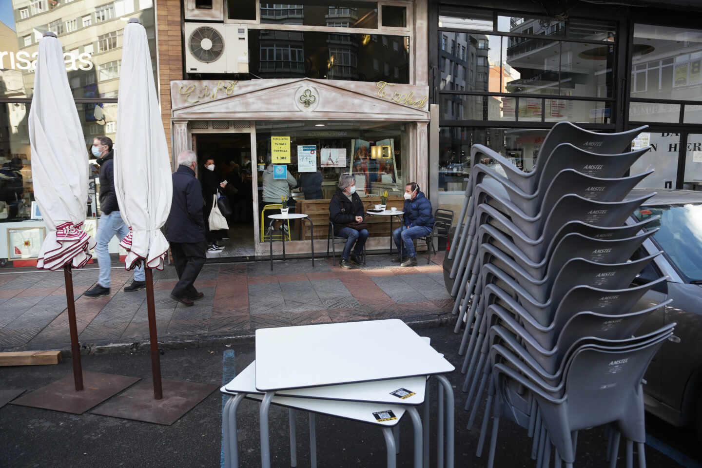 Terraza desmontada en León.