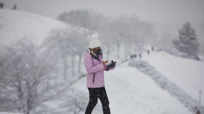 Nieve en la capital tras el paso de la borrasca Filomena