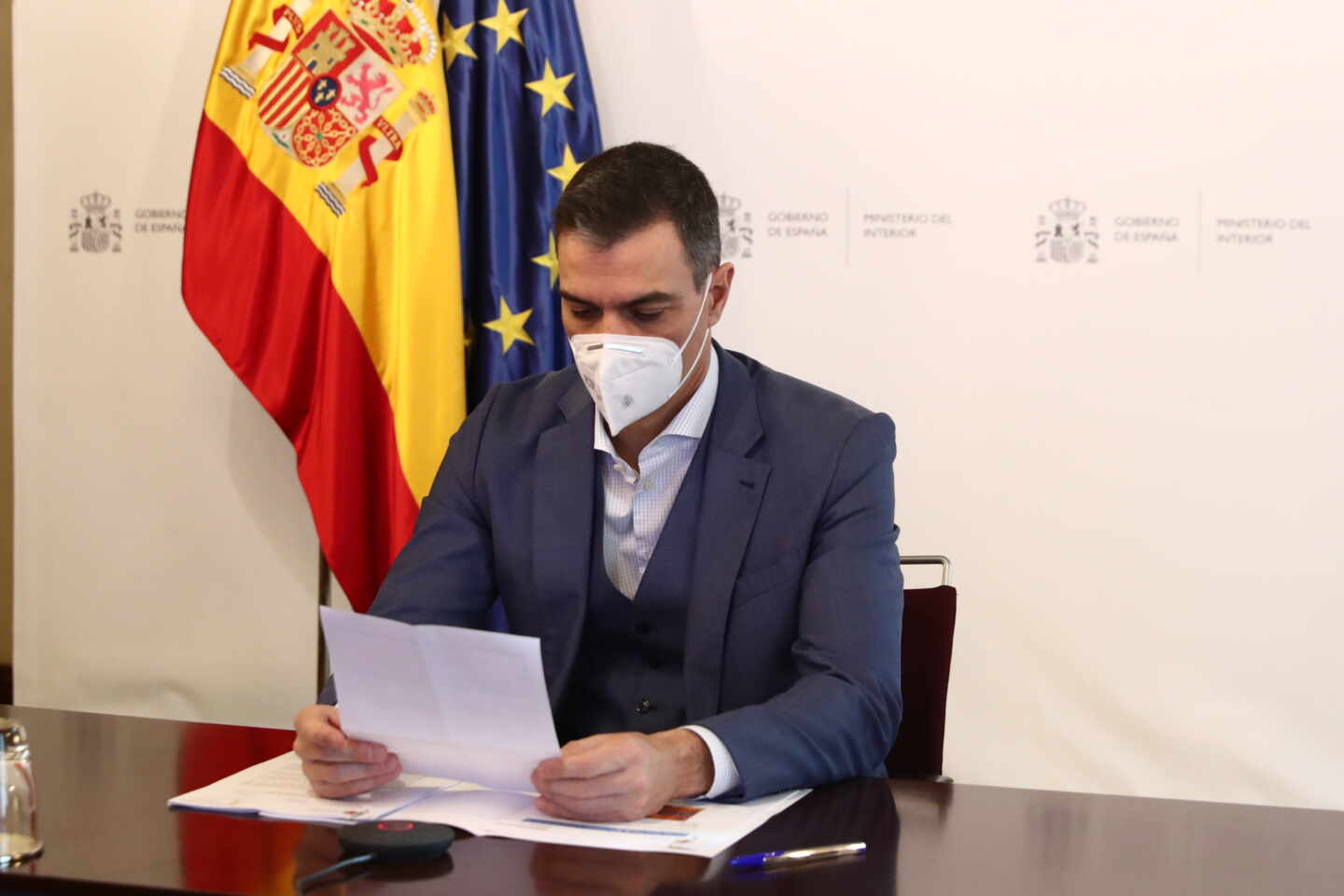 El presidente Pedro Sánchez, durante la reunión del CECOD.