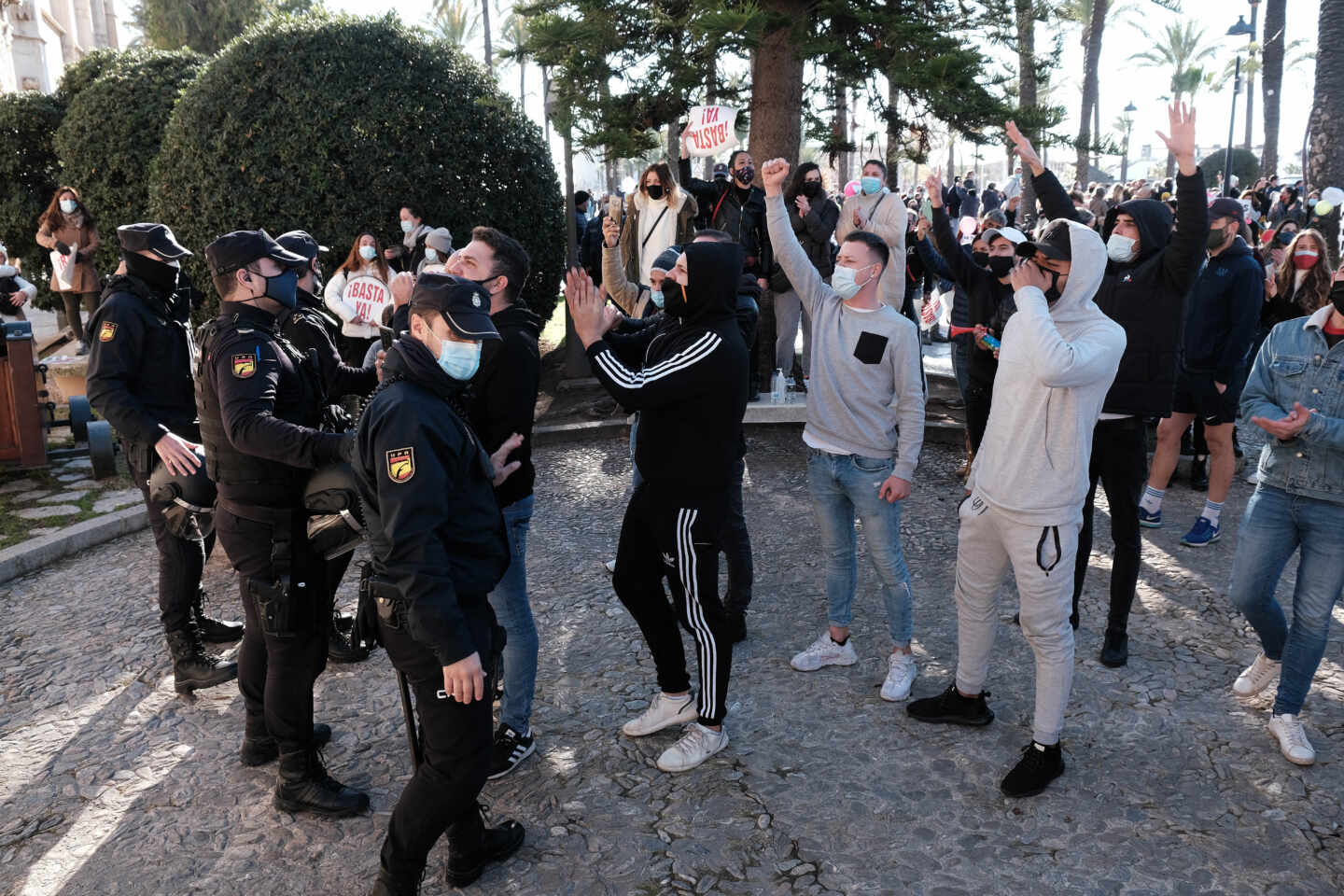 Manifestación en Palma de Mallorca del sector de la hostelería.