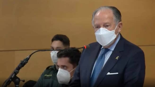 Sanz Roldán, ex director del CNI, durante su comparecencia ante el Juzgado Sanz Roldán, ex director del CNI, durante su comparecencia ante el Juzgado
