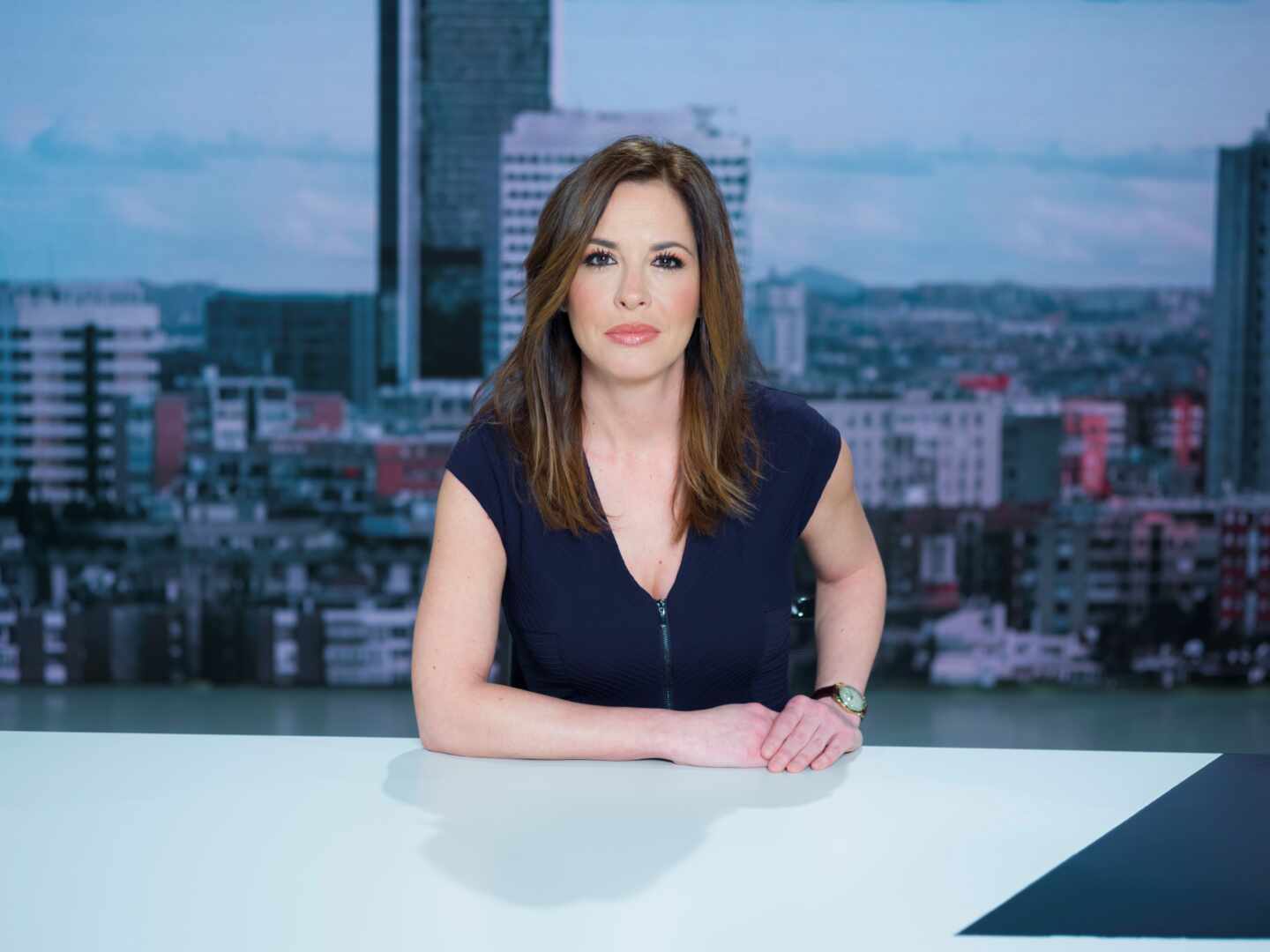 Mamen Mendizábal, presentadora de La Sexta del magacín informativo Más Vale Tarde.