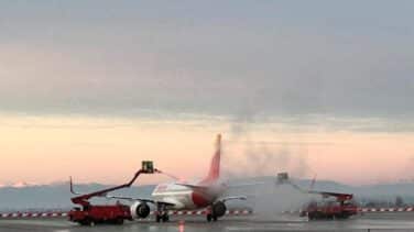 El Real Madrid, atrapado en el aeropuerto de Barajas por el temporal