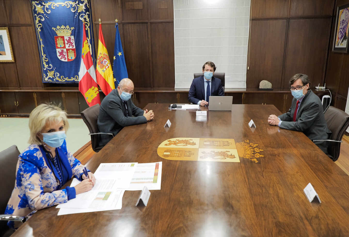 Salvador Illa, durante una visita a las autoridades de Castilla y León en el mes de octubre.