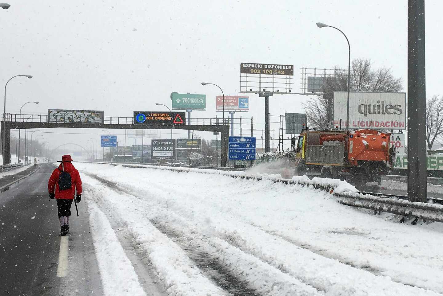 Nevada a la altura de Getafe (Madrid).