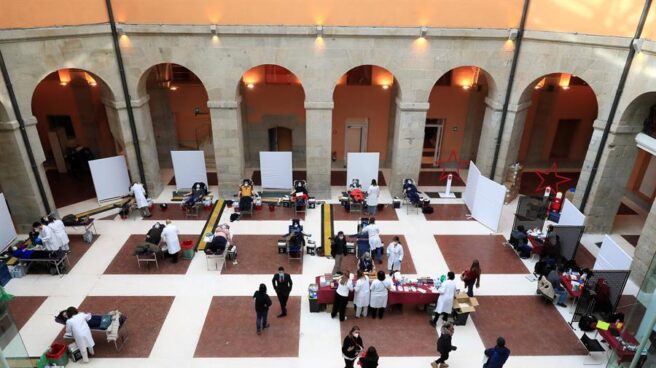 La Real Casa de Correos, convertida en centro de donación de sangre.