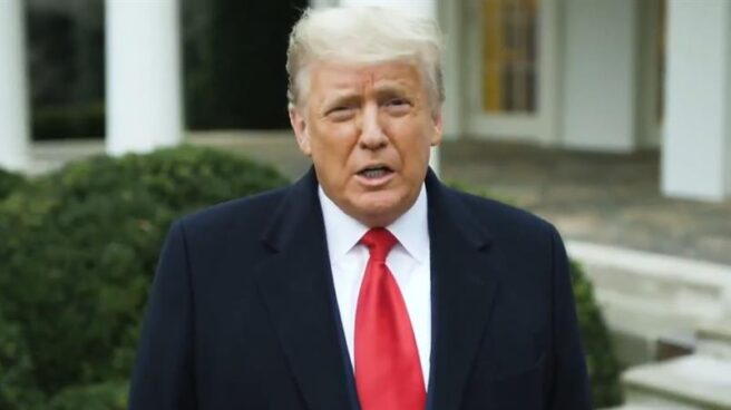 Donald Trump, durante su mensaje en la noche del asalto al capitolio. Donald Trump, durante su mensaje en la noche del asalto al capitolio.