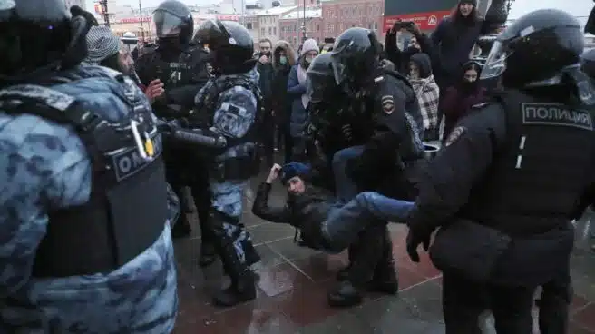 Más de 5.000 detenidos en las protestas para exigir la liberación del opositor ruso Alexei Navalni