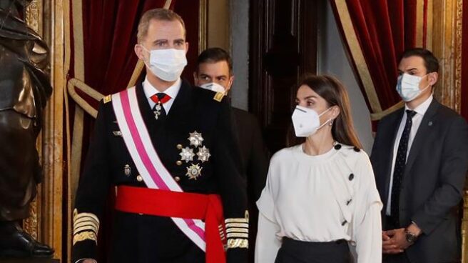 Los reyes, en el Palacio Real de Madrid durante la Pascua Militar.