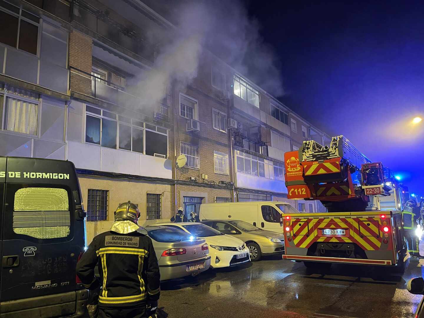 Incendio en una vivienda de Alcalá de Henares, Madrid.