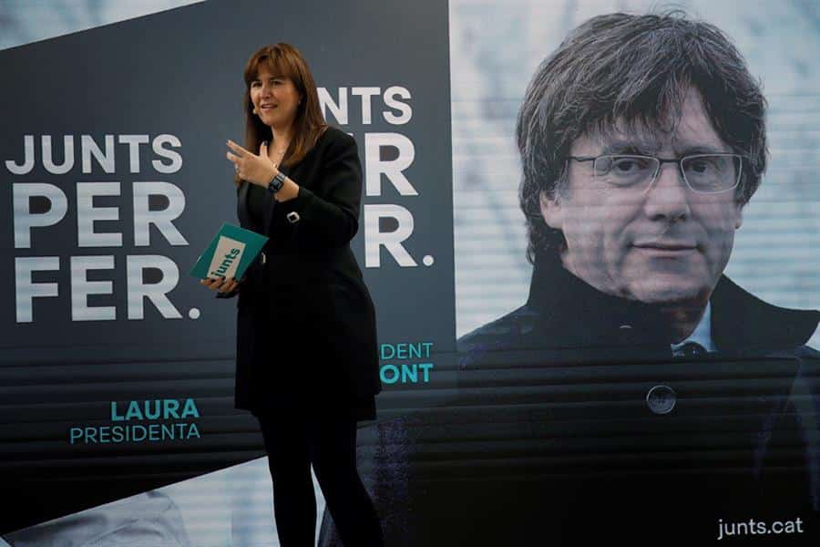 Laura Borrás, durante un mitin de Junts per Catalunya de cara a las elecciones del 14-F.