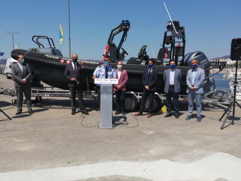 Inauguración de la base de la Policía Marítima de los Mossos en el Puerto de Palamós.