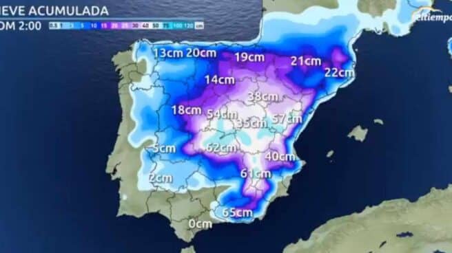 Previsión actualizada de nevadas de eltiempo.es Previsión actualizada de nevadas de eltiempo.es
