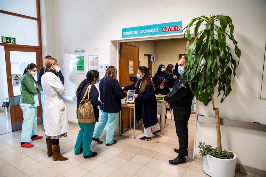 Un centro de vacunación contra el coronavirus, en Portugal.