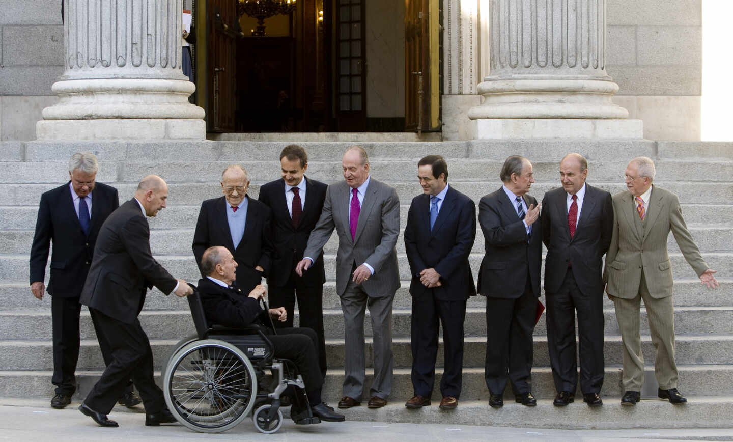 El rey Juan Carlos, Manuel Fraga, Santiago Carrillo, Landelino Lavilla y otros protagonistas del 23-F, en el 30 aniversario celebrado en el Congreso en 2011.