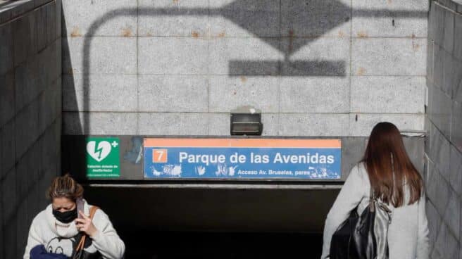 Estación de metro de Parque de las Avenidas, donde la Comunidad de Madrid ha levantado restricciones de movilidad.