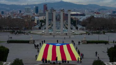 Estelada gigante pero sin público de la ANC para 'calentar' las elecciones