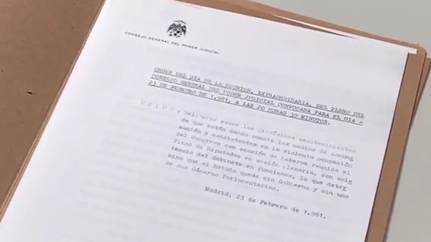 Acta original de la sesión del CGPJ del 23 de febrero de 1981