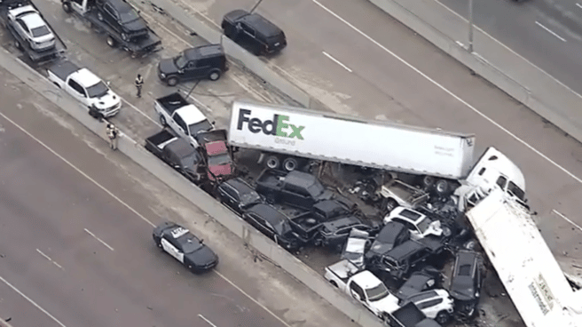 Accidente múltiple en Texas.