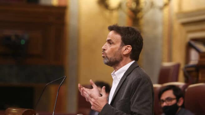 El presidente del grupo de Unidas Podemos en el Congreso, Jaume Asens, en el Congreso.