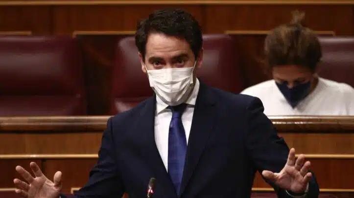 El secretario general del Partido Popular, Teodoro García Egea, durante una sesión de Control al Gobierno celebrada en el Congreso de los Diputados, en Madrid