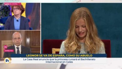 El rótulo de TVE que desata la polémica: "Leonor se va de España, como su abuelo"