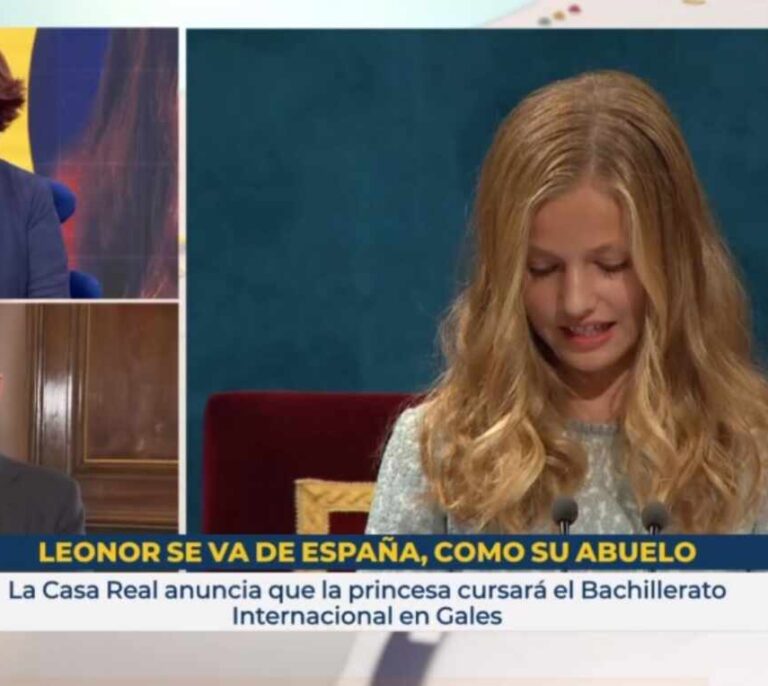 El rótulo de TVE que desata la polémica: "Leonor se va de España, como su abuelo"