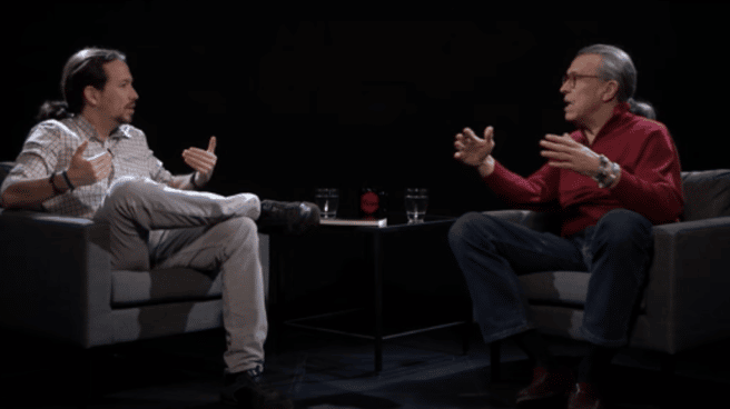 Fotograma de un programa de 'La Tuerka' con Pablo Iglesias y Martín Medem.