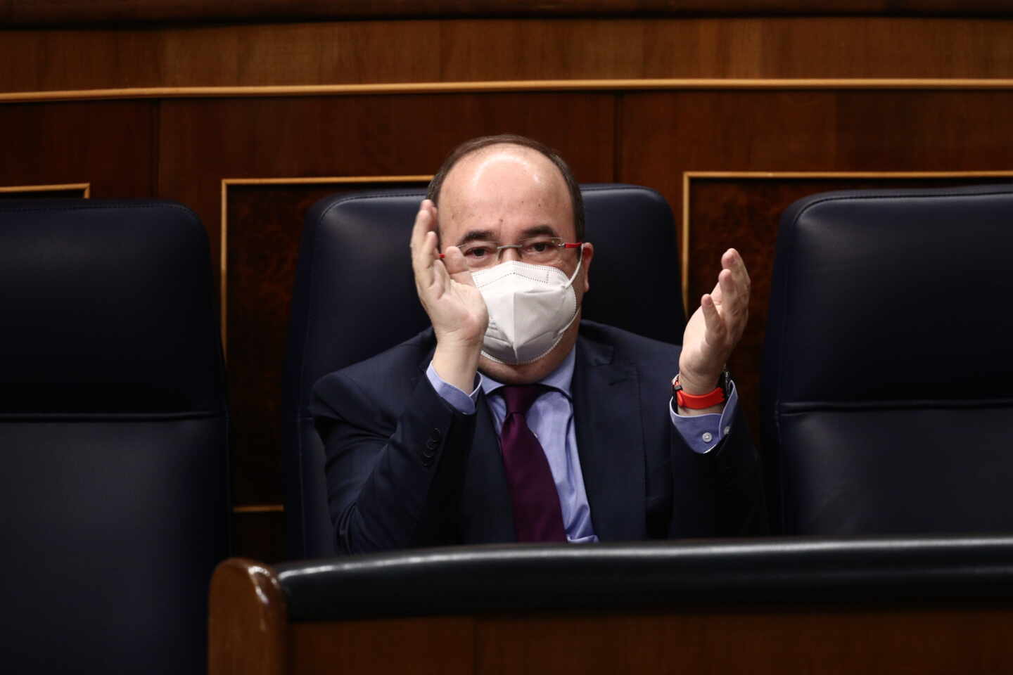 El ministro de Política Territorial y Función Pública, Miquel Iceta, en el Congreso.