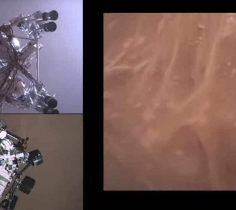 Así fue el espectacular aterrizaje del Perseverance en Marte visto desde la propia nave