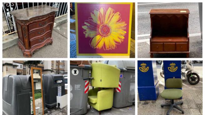 Muebles abandonados en la basura