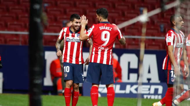 Suarez-correa-atletico Luis Suárez y Correa celebran un gol del Atlético de Madrid en el Wanda Metropolitano