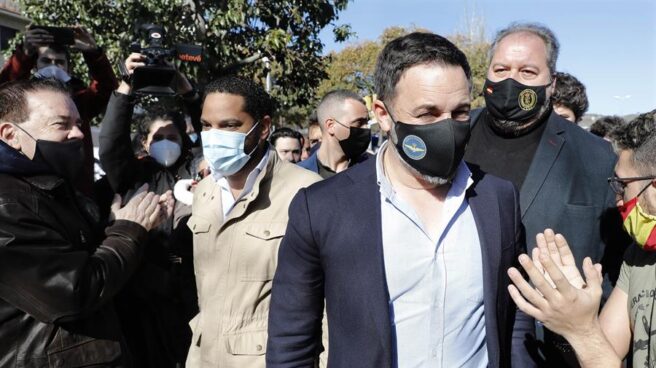 Santiago Abascal e Ignacio Garriga, en un acto de Vox. Santiago Abascal e Ignacio Garriga, en un acto de Vox.