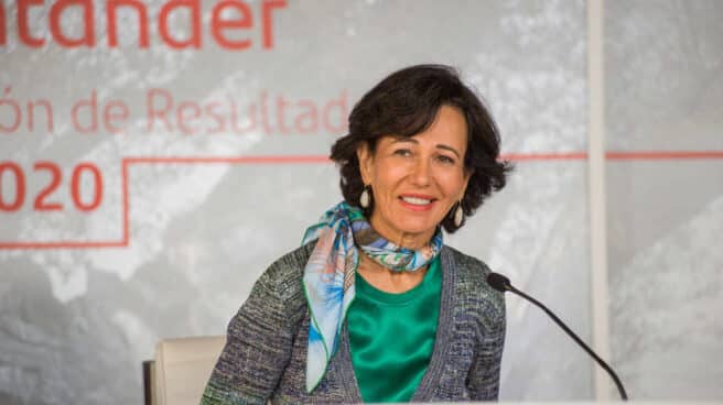 Ana Botín, presidenta de Santander, durante la presentación de resultados de 2020.