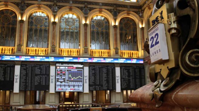 Interior de la Bolsa de Madrid.