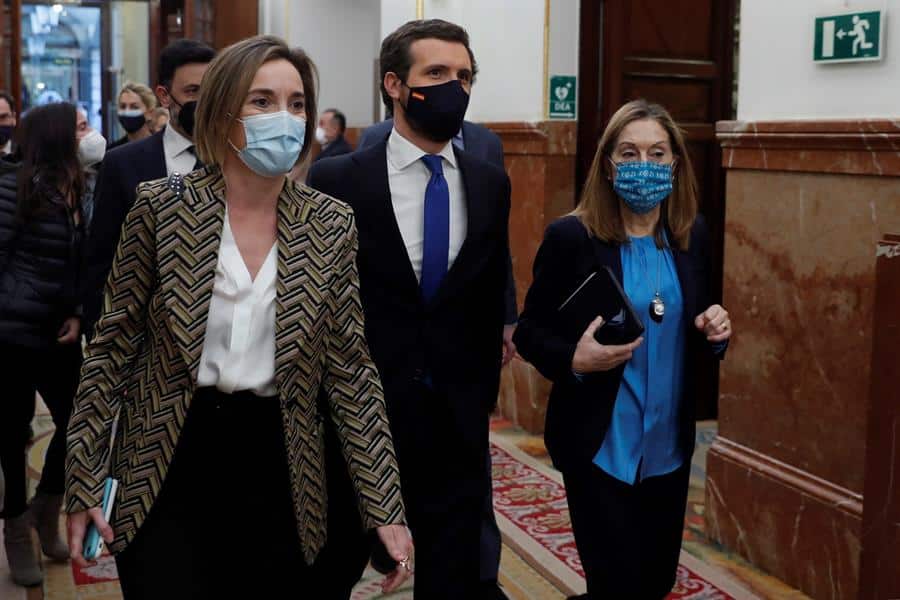 El líder del PP, Pablo Casado, en el Congreso.