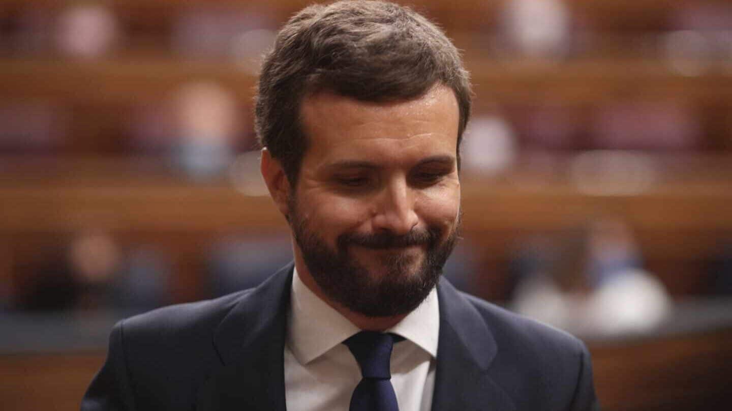 El líder del PP, Pablo Casado, en el Congreso.