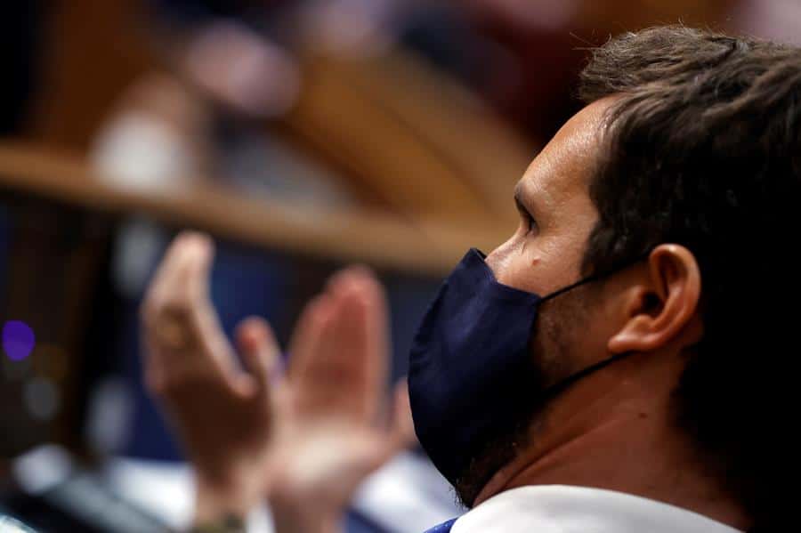 El líder del PP, Pablo Casado, en el Congreso.