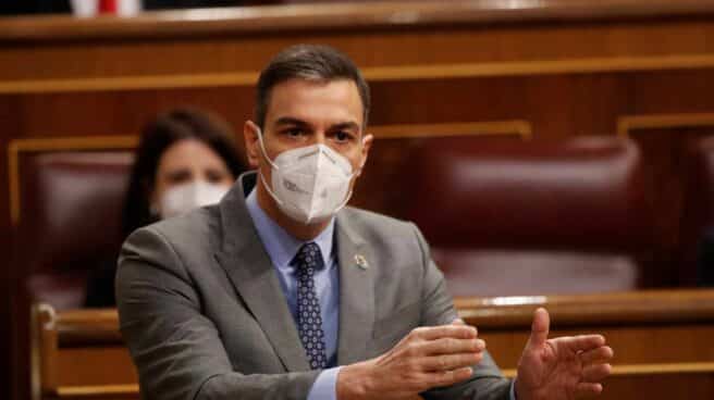 El presidente del Gobierno, Pedro Sánchez, durante la sesión de control celebrada este miércoles en el Congreso de los Diputados.