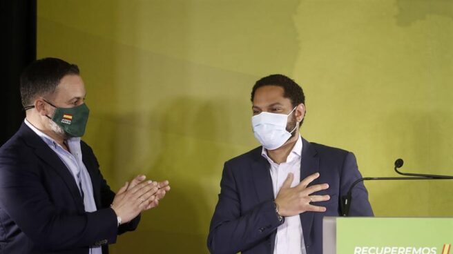 Ignacio Garriga, junto a Santiago Abascal en un mitin de campaña. Ignacio Garriga, junto a Santiago Abascal en un mitin de campaña.