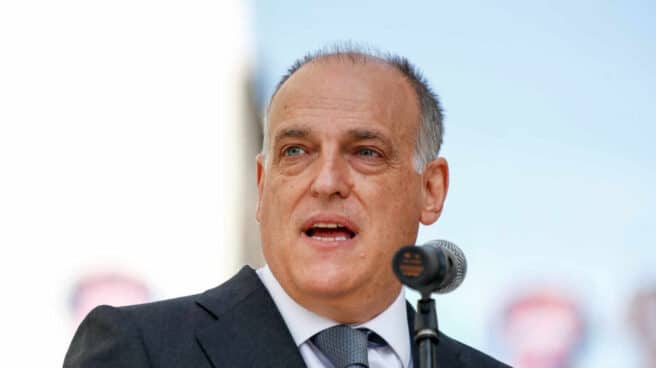 Javier Tebas, presidente de LaLiga en una presentación en Madrid.