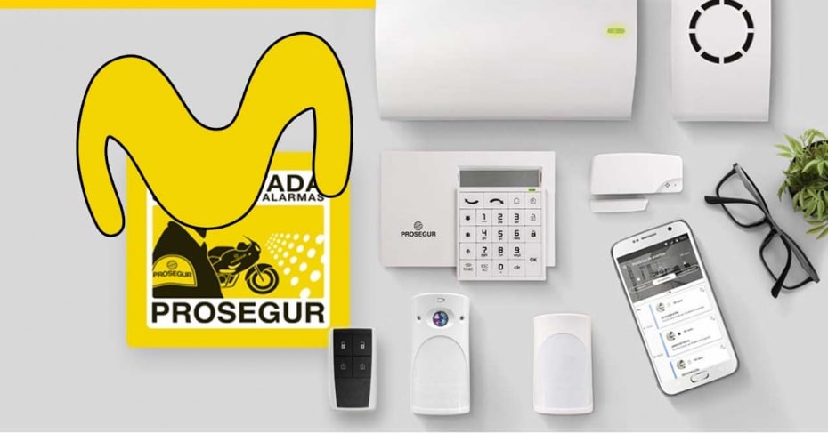 Imagen de los dispositivos que ofrece Movistar Prosegur Alarmas