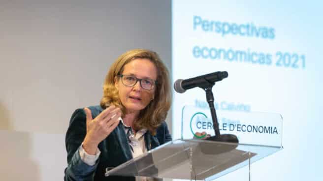 Nadia Calviño, vicepresidenta del Gobierno, ve con buenos ojos la entrada de IFM en Naturgy a ministra de Asuntos Económicos y Transformación Digital, Nadia Calviño interviene en el Cercle d'Economia, en Barcelona,