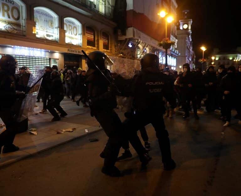 Disturbios en Madrid en la manifestación en apoyo a Pablo Hasel
